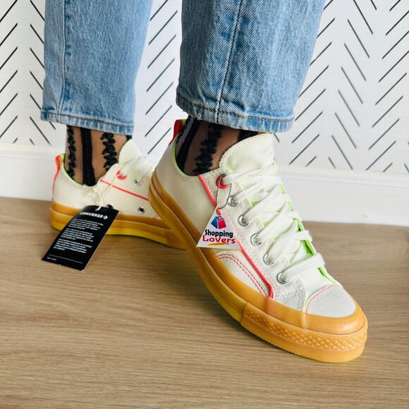 ⭐Converse Chuck 70 Retro Hoops Women's Shoes Sz 7.5 Sneakers Beige Green A10929C - Picture 3 of 12